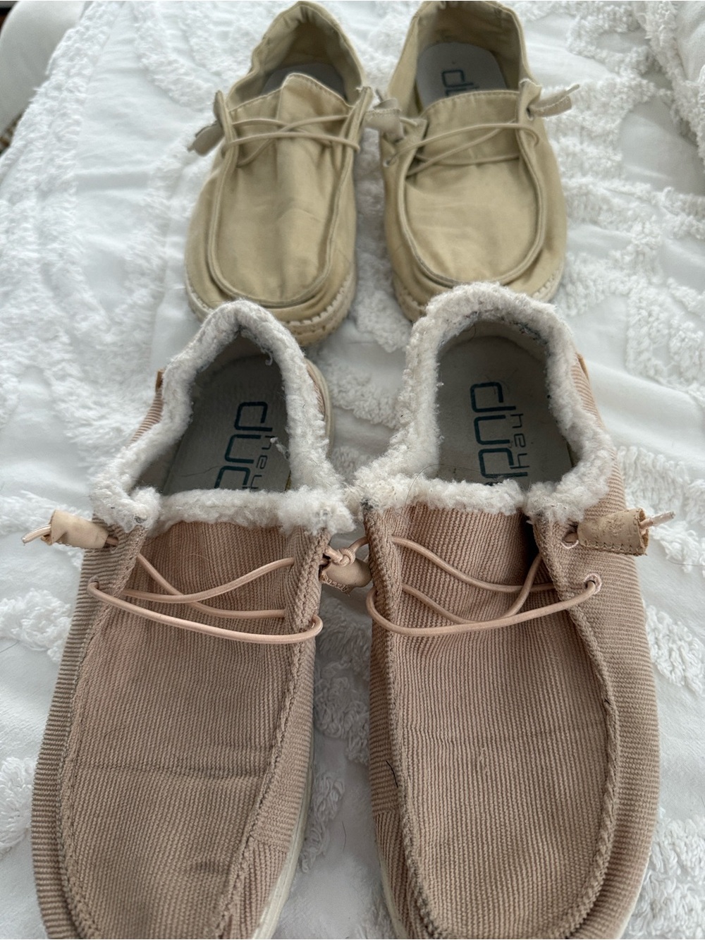 Hey Dude womans Shoes in Beige/Pink - Cozy Lined Casual Slip-On